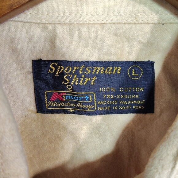 Sportsman Shirt Chamois Cloth  Long Sleeve Button Up Shirt Mens L Vintage K Mart - Picture 4 of 10